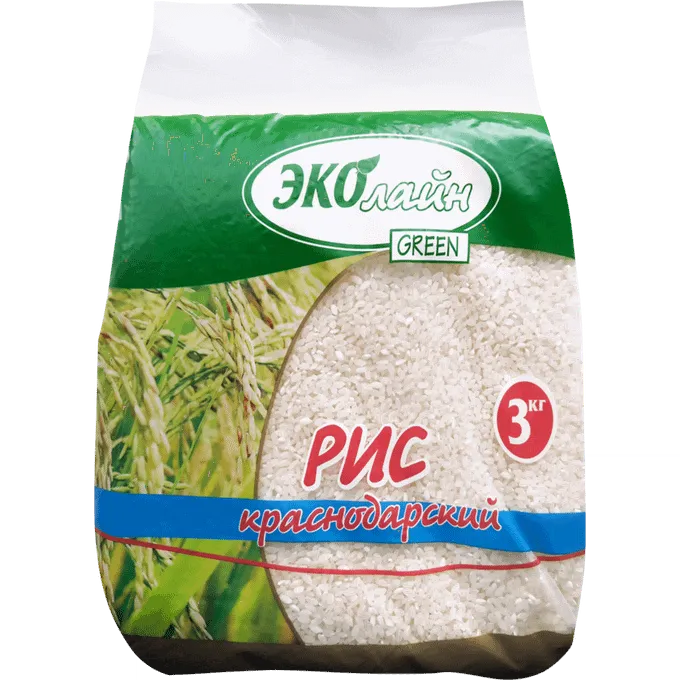 Крупа рисовая Эколайн Green шлифованная 3 кг
