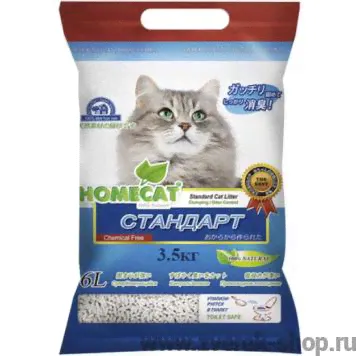 Комкующийся наполнитель Стандарт "Эколайн" без запаха, 6 л, 3.5кг