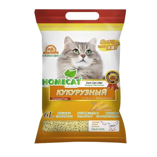 Наполнитель комкующийся кукурузный Homecat Эколайн 6 л 3,5 кг