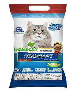 Наполнитель HOMECAT «Эколайн» Стандарт комкующийся для кошачьего туалета, 6 л-0