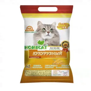 Наполнитель для кош.туалета комкующийся HOMECAT Эколайн Кукурузный 6л/2,8кг